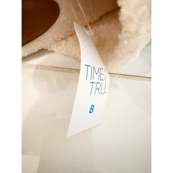 Time and Tru Women's Faux Shearling Wedge Clogs in Brown NEW 8 - Picture 11 of 12